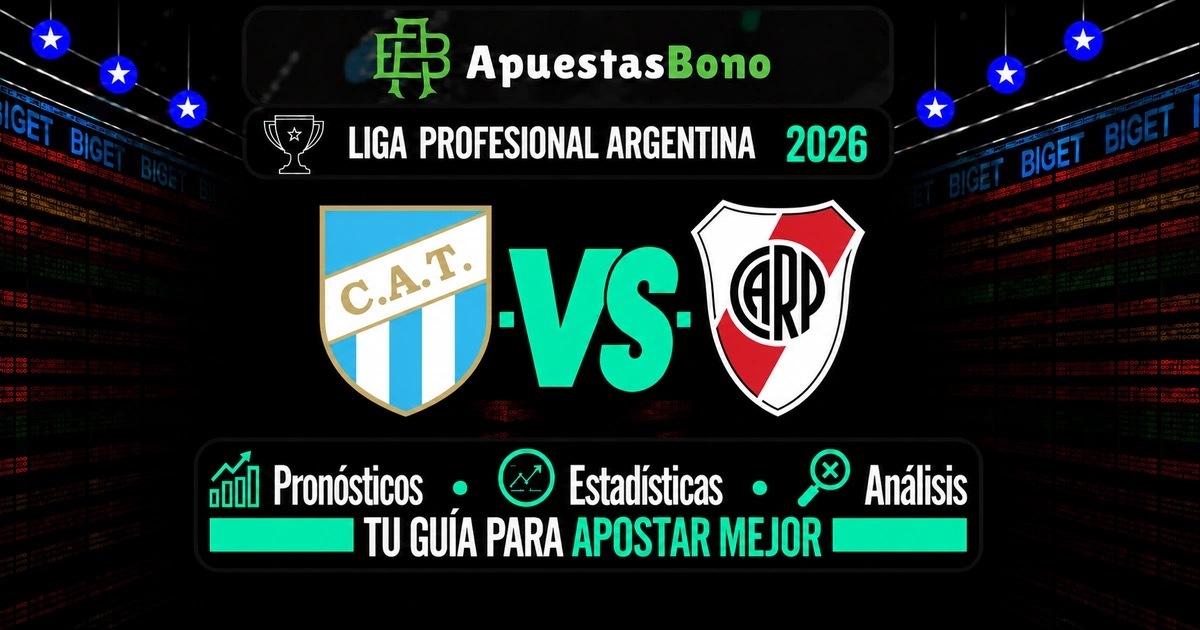 Predicción Atlético Tucumán contra River Plate por la Liga Profesional 2026 con análisis, picks y cuotas del partido.