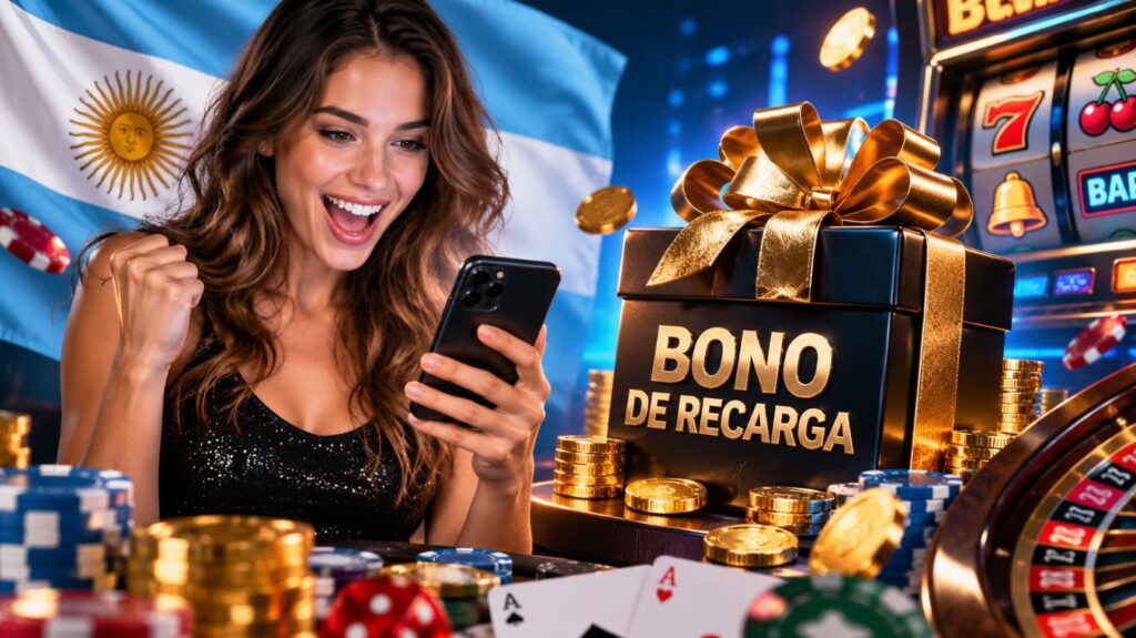 bono de recarga casino Argentina 2026 con ofertas de casino online y promociones de recarga en primer plano