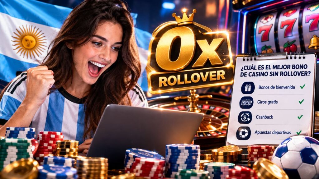 cuál es el mejor bono de casino sin rollover en Argentina promociones 0x, bonos de bienvenida, giros gratis y cashback 2026