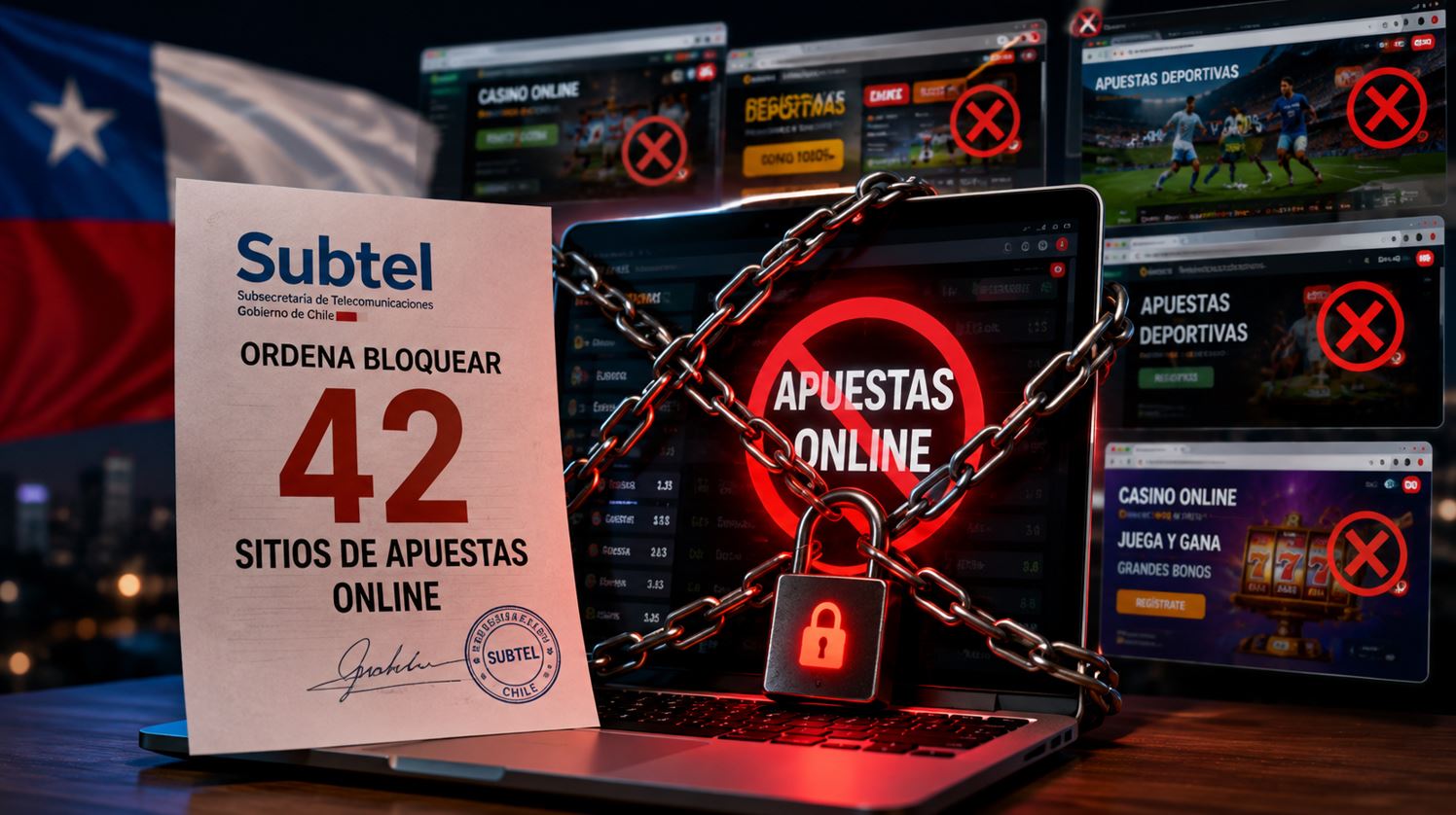 Subtel ordena bloquear 42 sitios de apuestas online en Chile