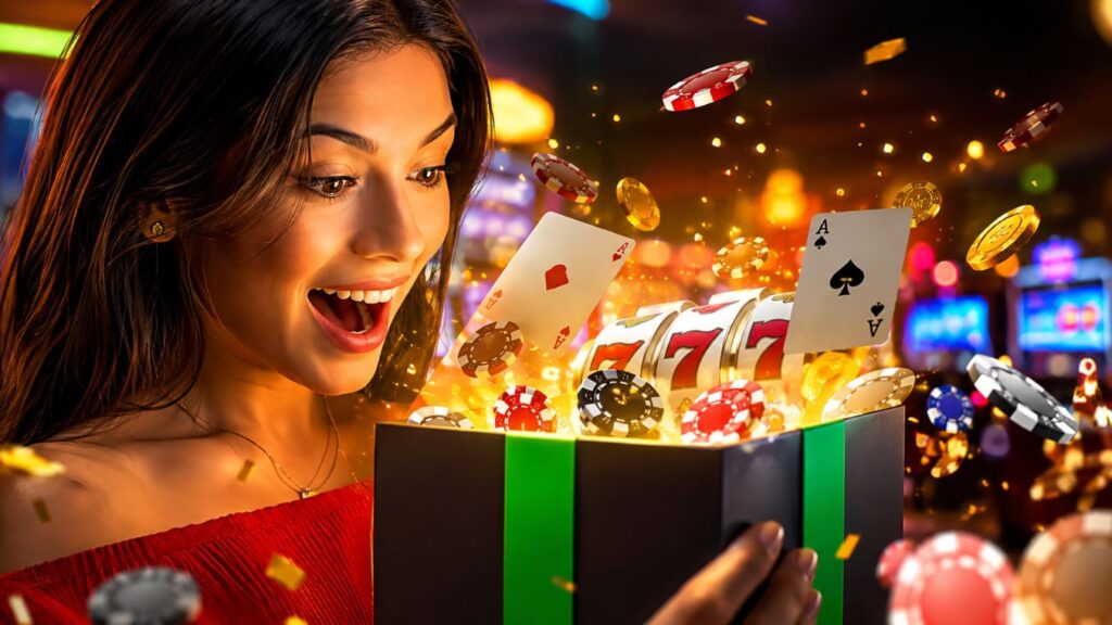 Bono de casino sin depósito en Colombia con jugador sorprendido ante una oferta de casino gratis