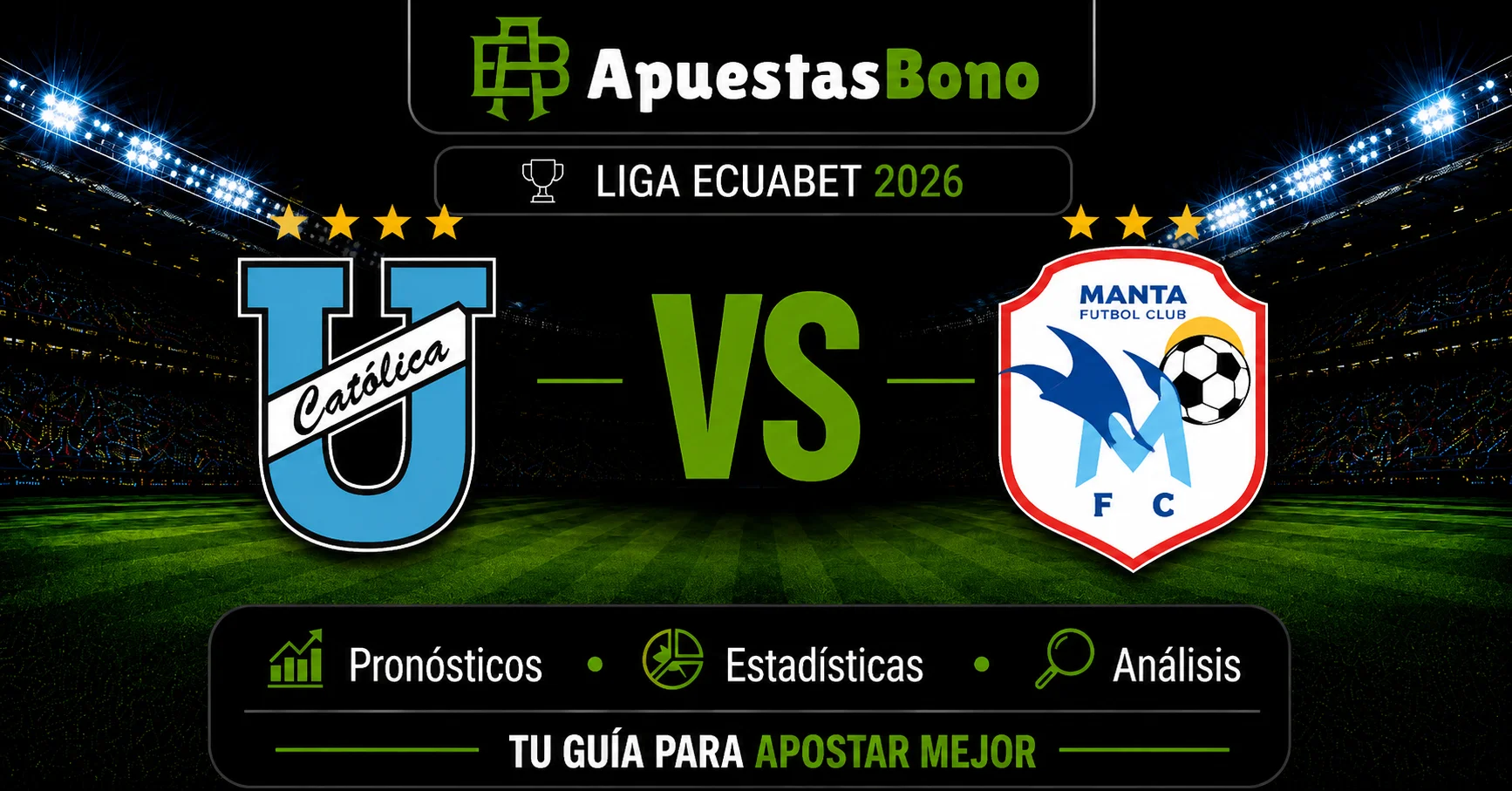 Predicción Universidad Católica contra Manta por la LigaPro Ecuador.