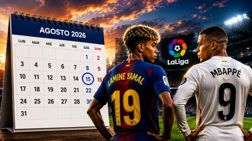 Debut Barcelona y Real Madrid en LaLiga 2026 con Lamine Yamal, Kylian Mbappé y un calendario que marca el 15 de agosto Debut Barcelona y Real Madrid en LaLiga 2026 con Lamine Yamal, Kylian Mbappé y un calendario que marca el 15 de agosto