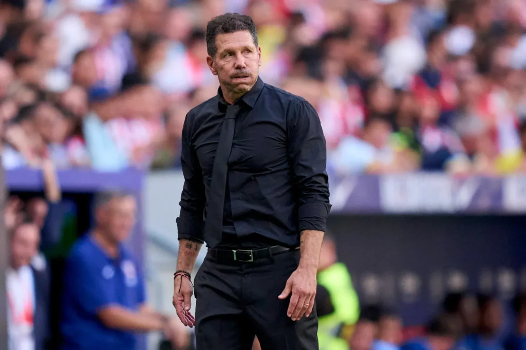 Diego Simeone durante un partido del Atlético de Madrid