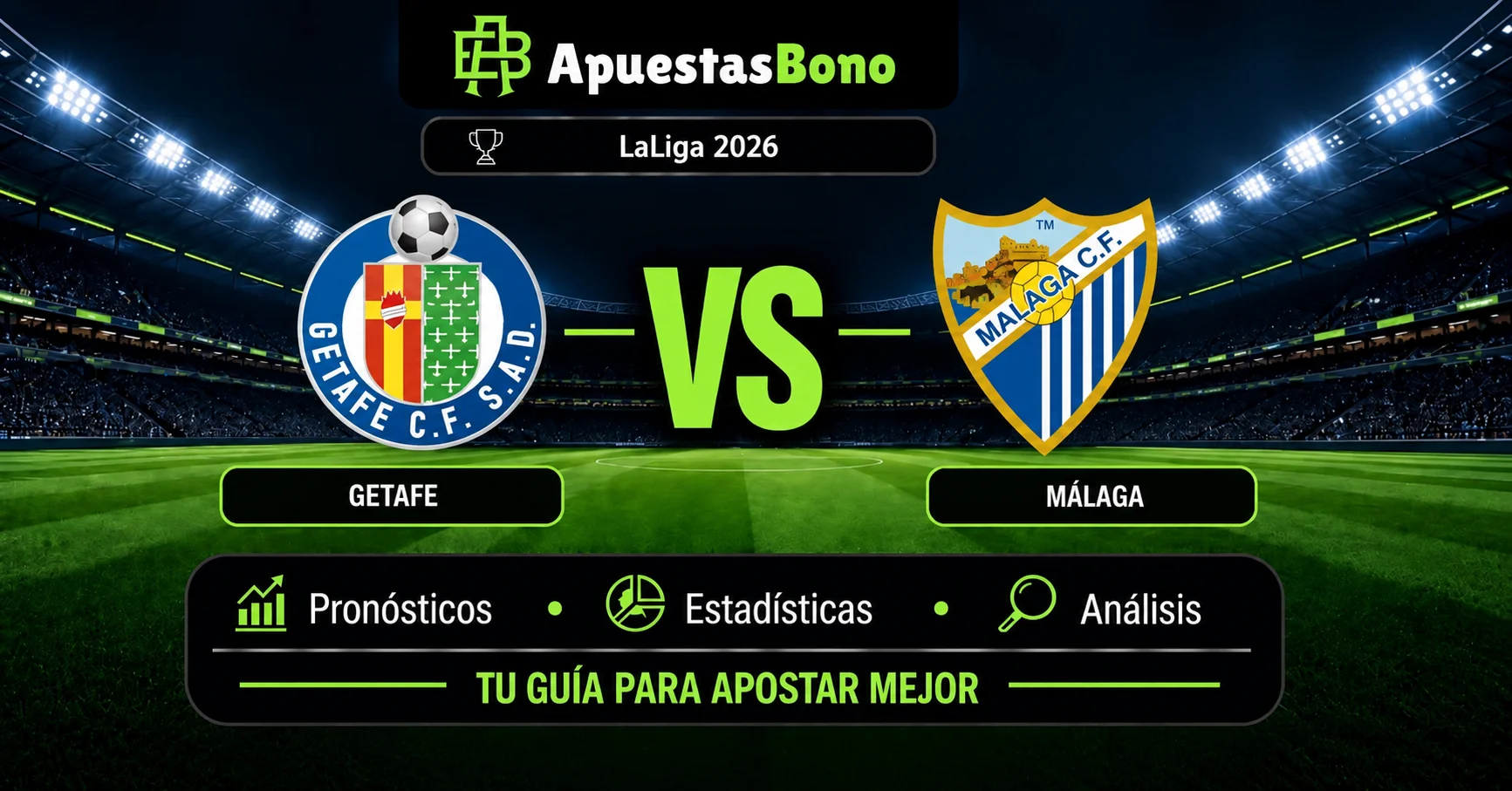 Predicción Getafe contra Málaga por LaLiga 2026 en el Coliseum.