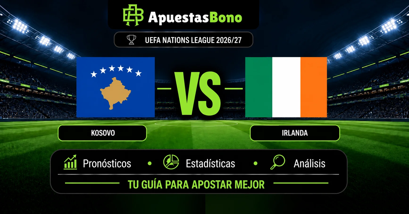 Predicción Kosovo contra Irlanda por la UEFA Nations League B 2026