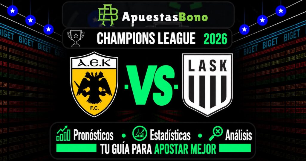 Predicción y análisis - AEK Atenas contra LASK - Champions League, 8 de septiembre de 2026