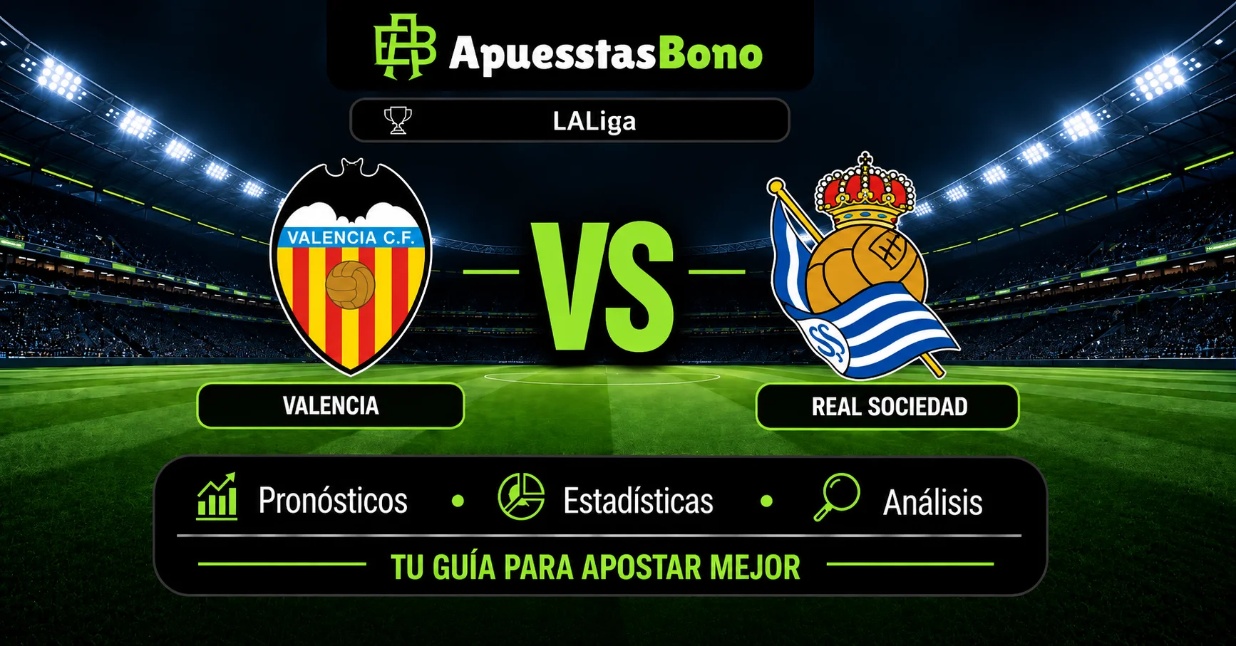 Predicción del Valencia contra Real Sociedad en LaLiga.