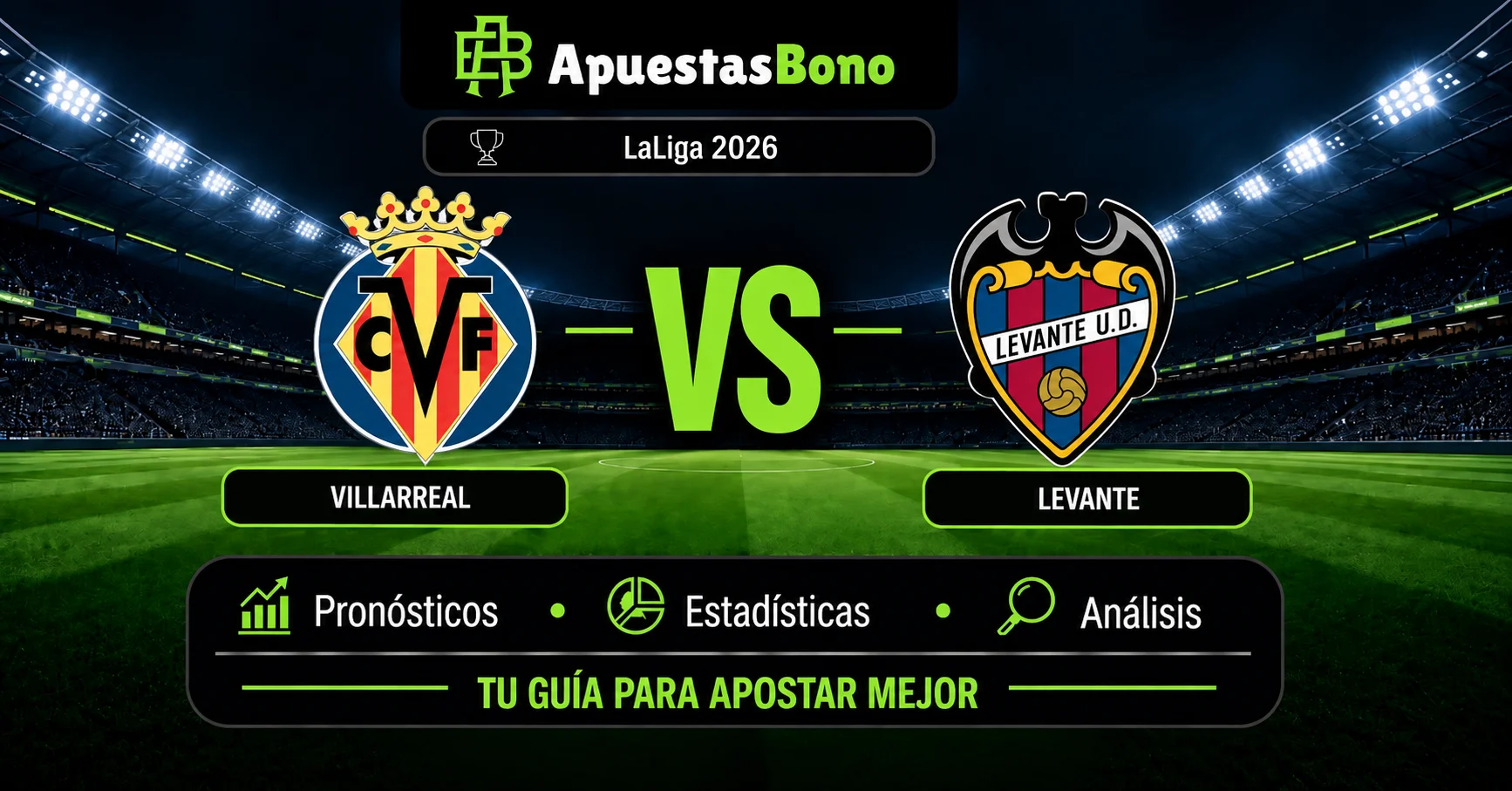 Predicción Villarreal contra Levante por LaLiga 2026.