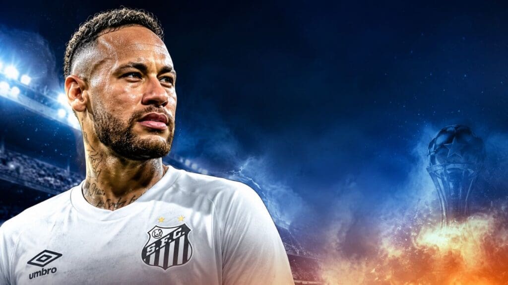 Neymar juega por Santos en una imagen que muestra la incertidumbre sobre quién sería su reemplazo en el equipo titular para la Copa Sudamericana.