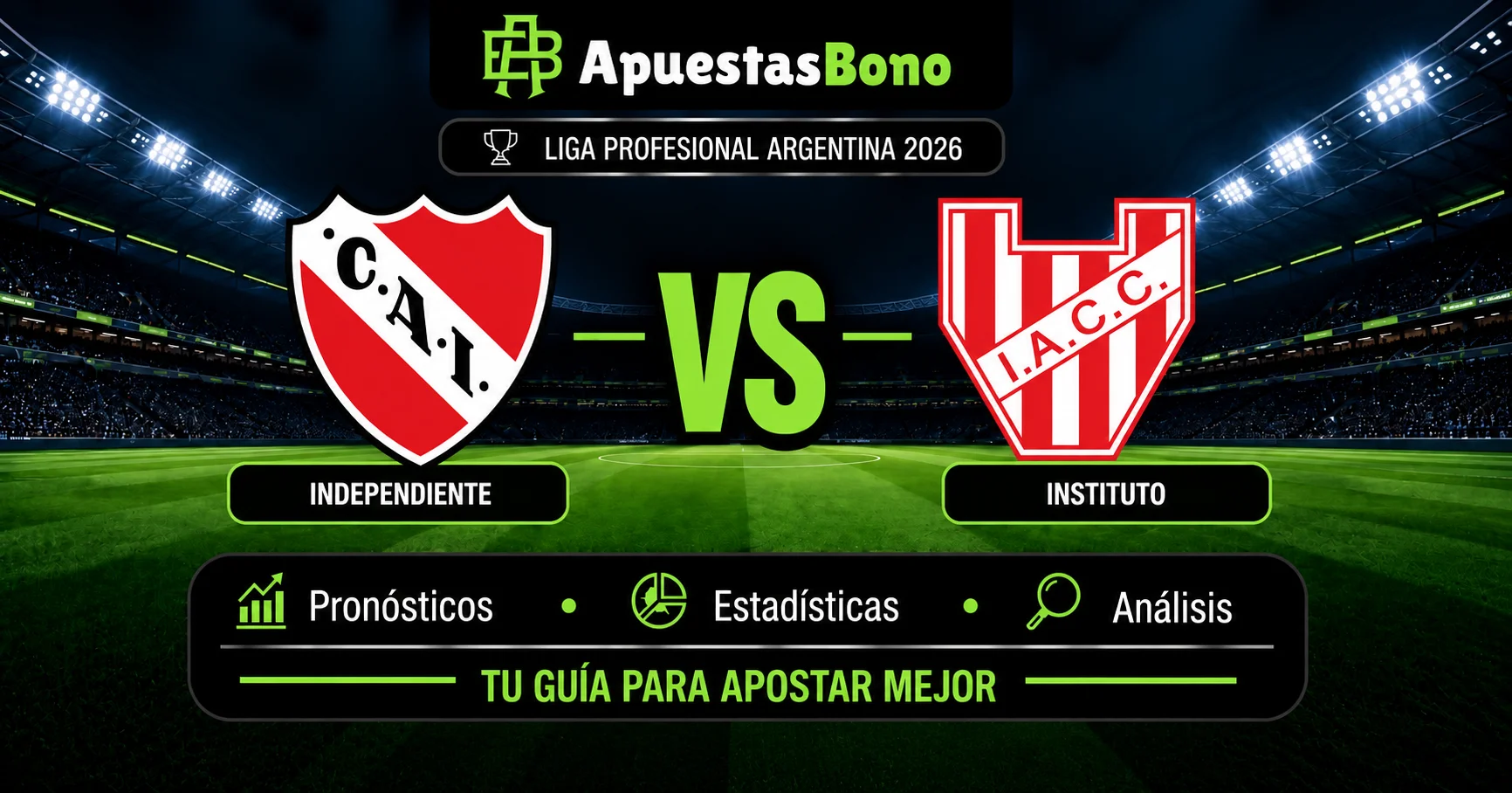 predicción del partido de Liga Argentina entre Independiente contra Instituto.