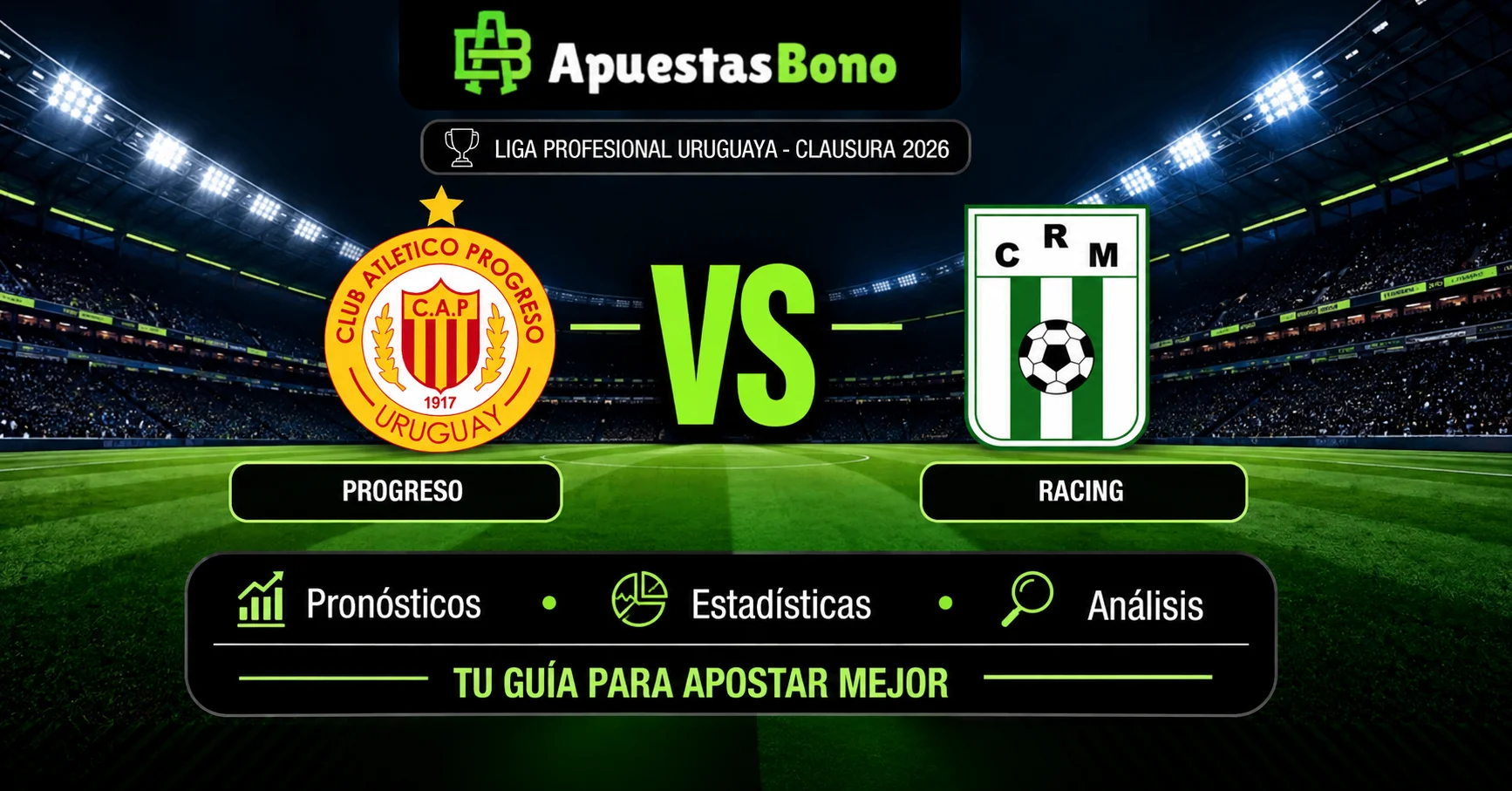 Predicción Progreso contra Racing por la Liga Uruguaya