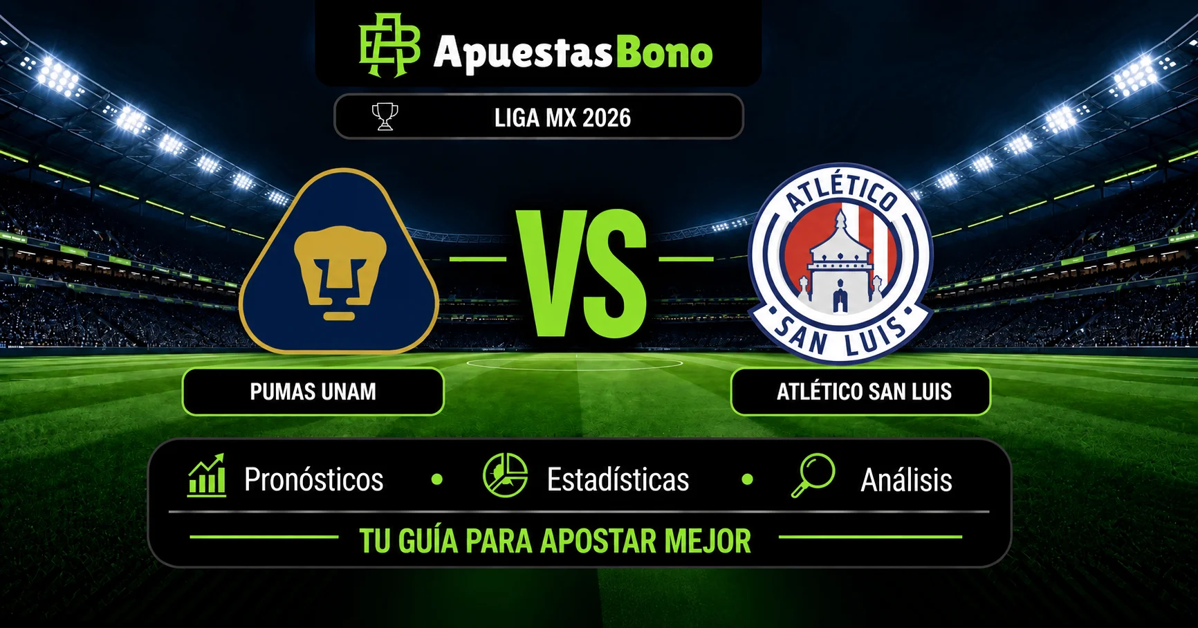 Predicción Pumas UNAM contra Atlético San Luis por la jornada 10 del Apertura 2026 de la Liga MX