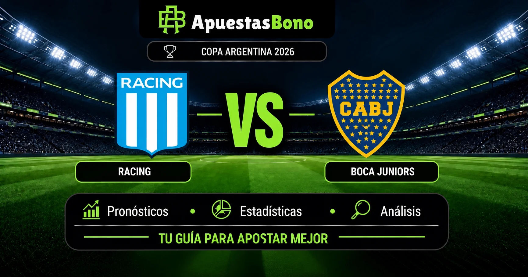 predicción del partido de la Copa Argentina entre Racing contra Boca Juniors.