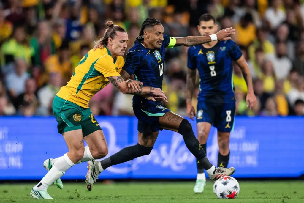 Raphina jugando ante Australia y antes de su lesión
