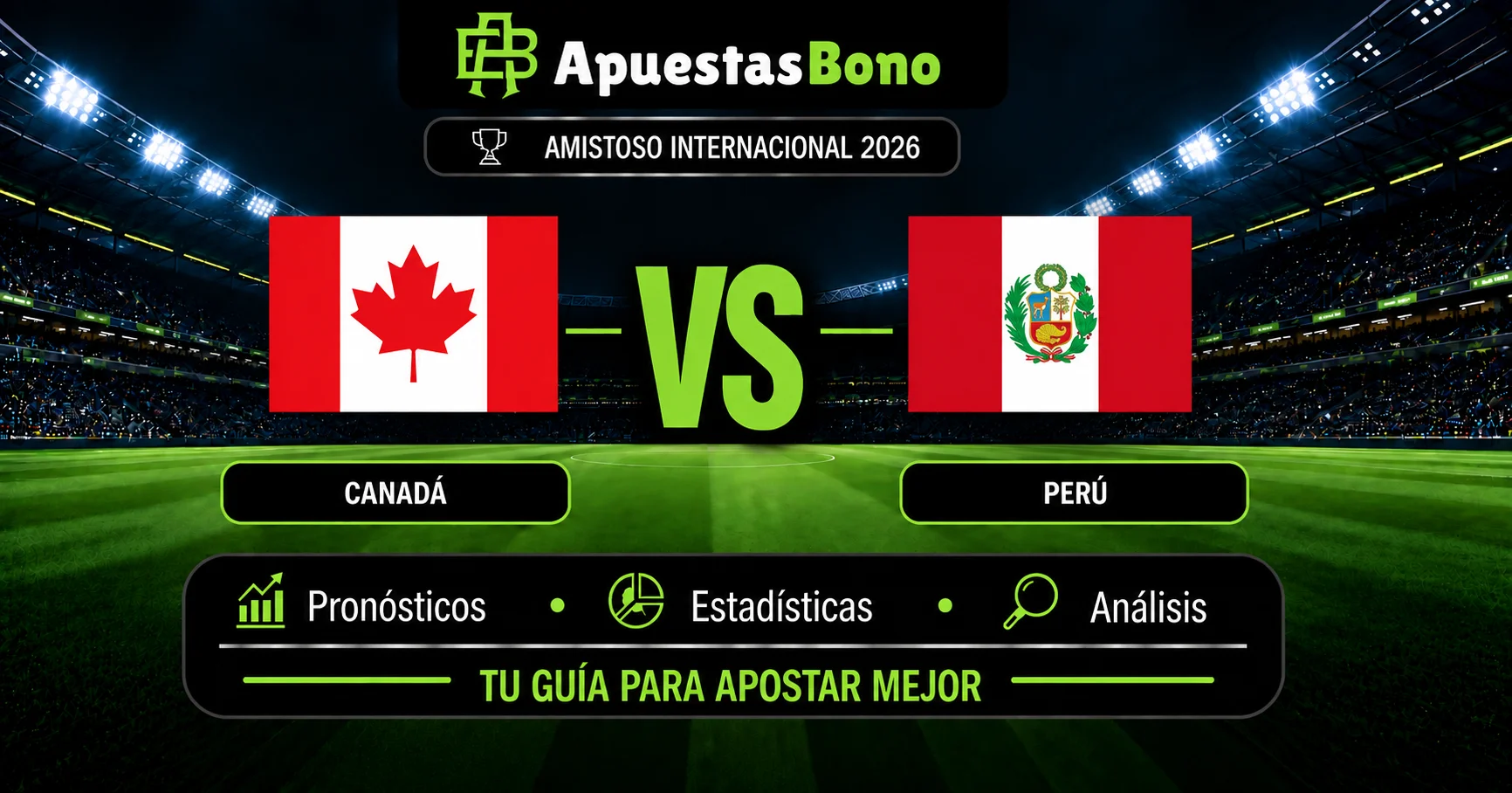Predicción del Canadá contra Perú en amistoso internacional.
