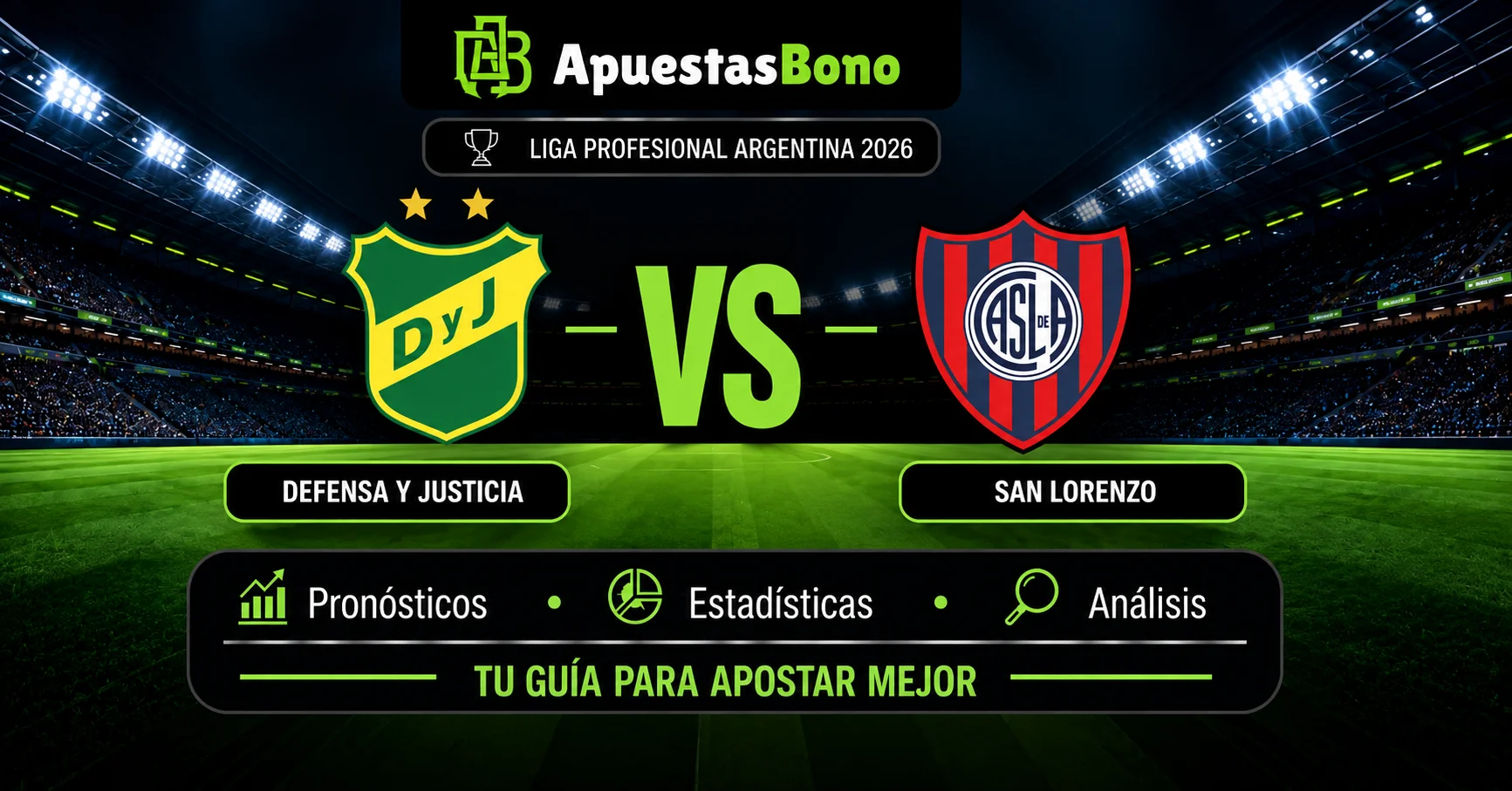 predicción del partido de Liga Argentina entre Defensa y Justicia contra San Lorenzo.