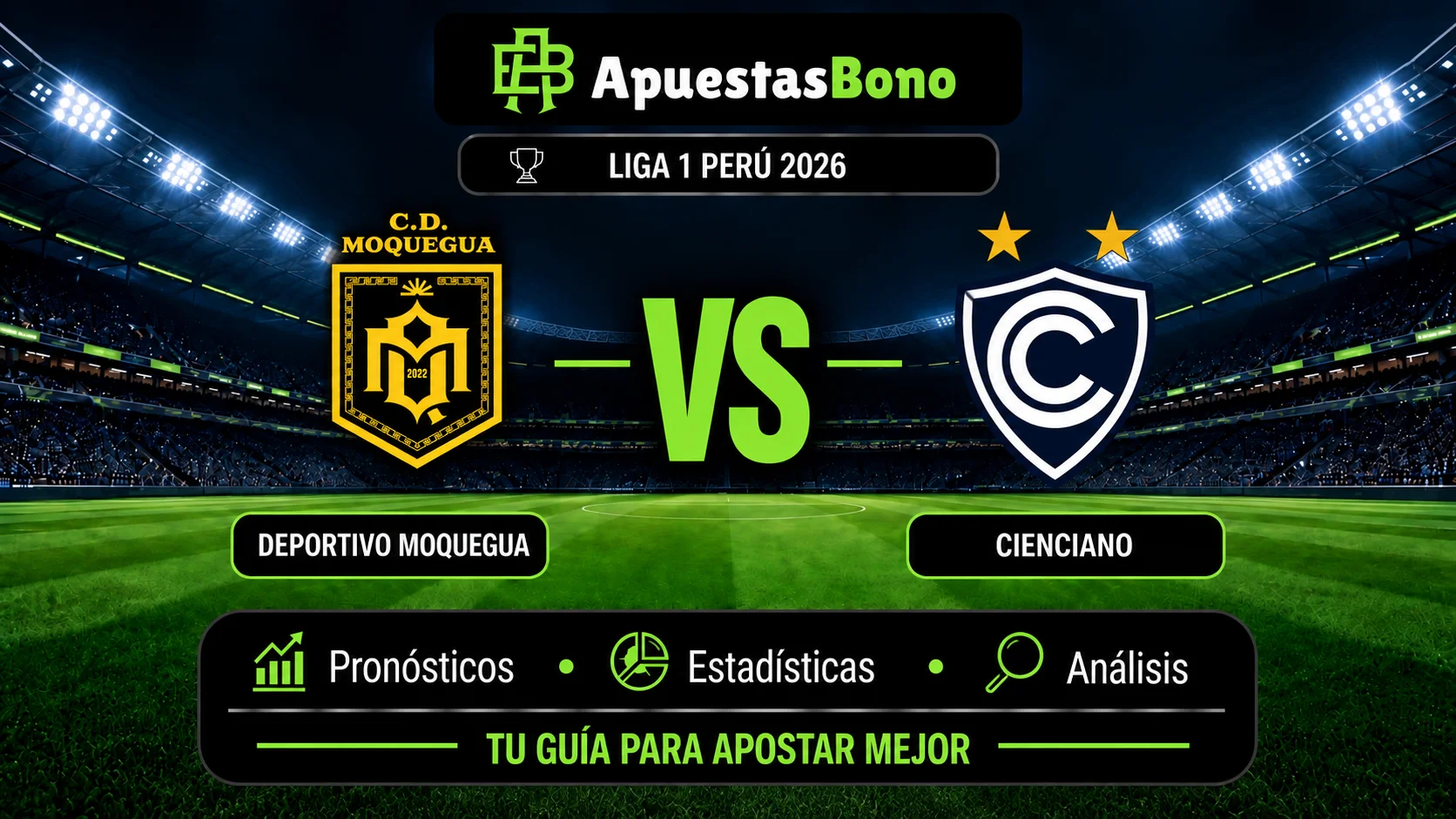 Predicción Deportivo Moquegua contra Cienciano por la Liga 1 Perú 2026.