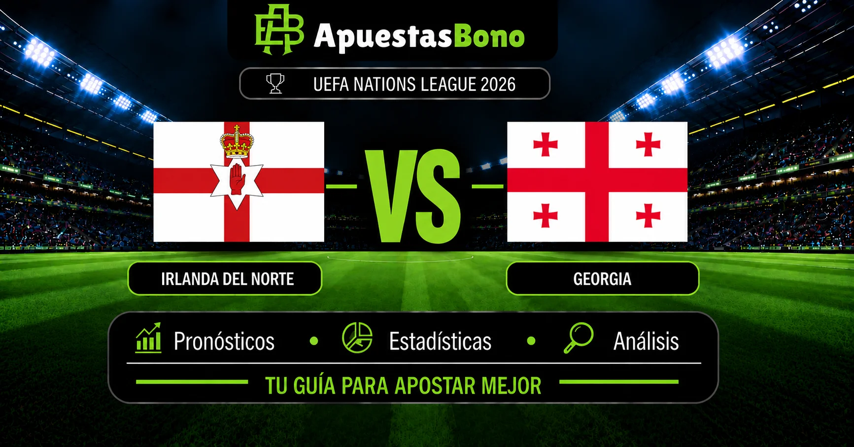 Predicción Irlanda del Norte contra Georgia por la UEFA Nations League 2026.