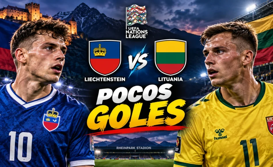 Pronóstico Liechtenstein vs Lituania – Total de goles en la primera mitad Menos de 1,0 @1,80