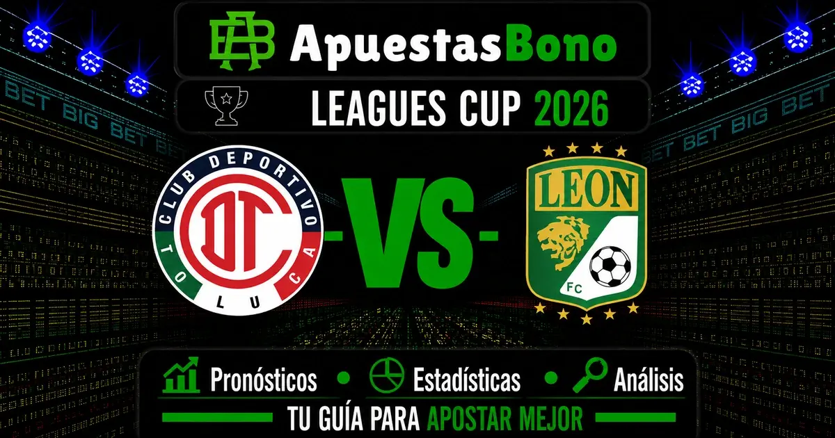Predicción del partido Toluca contra León de la Leagues Cup 2026.