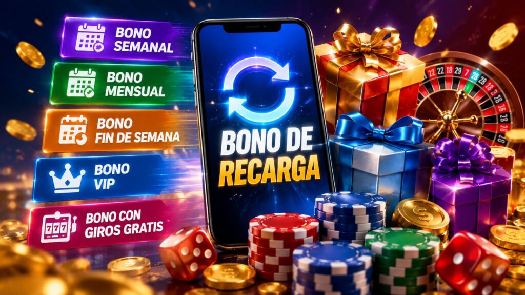Casinos con bono de recarga en Perú tipos de bonos semanales, mensuales, VIP, de fin de semana y con giros gratis