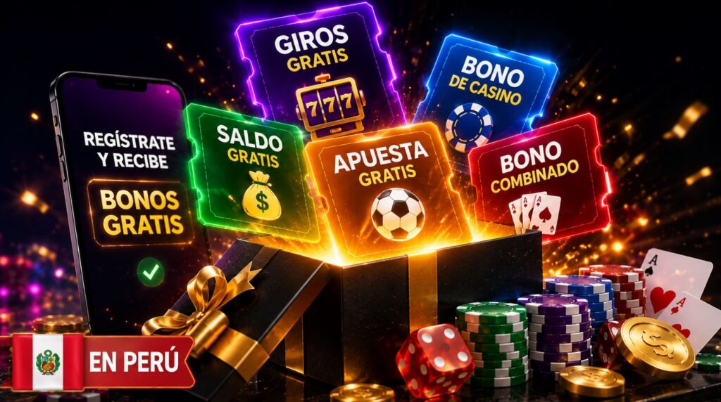 Casinos con bonos gratis por registro en Perú giros gratis, saldo promocional y apuestas gratuitas para nuevos jugadores.