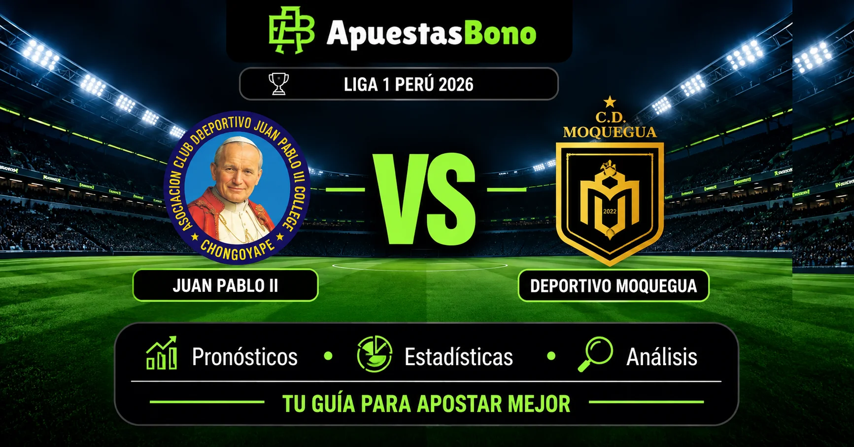 Predicción Juan Pablo II contra Deportivo Moquegua por la Liga 1 Perú 2026.