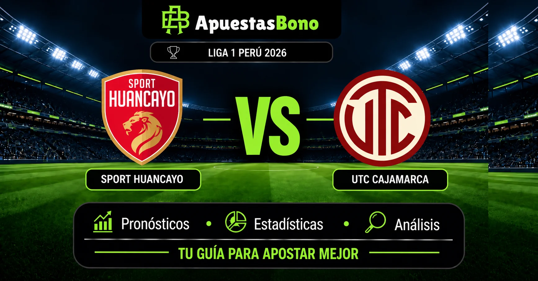Predicción Sport Huancayo contra UTC Cajamarca por la Liga 1 Perú 2026.